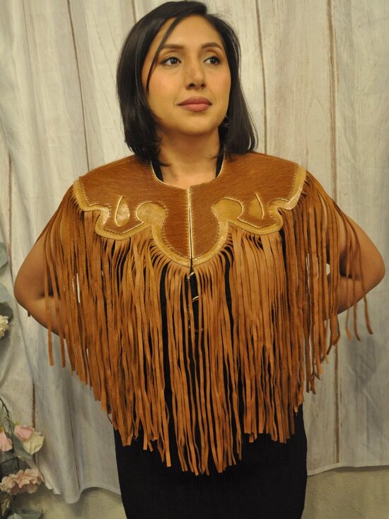 Jackets & Blazers - brown cowhide shawl